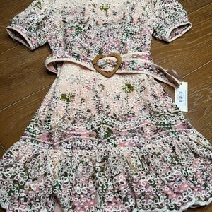 Marlo Kids Girl Floral Chiara Embroidered Mini Dress Tween Size 7/8 BoHo Indie